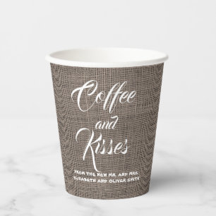 Shabby素朴ヴィンテージBurlap結婚または任意のパーティー 紙コップ