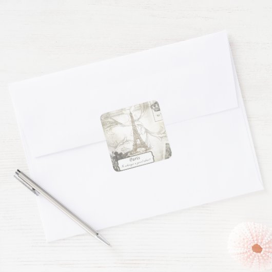 Shabby:パリはいつも良いアイディアだ! スクエアシール (封筒)