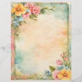 Shabby and Chic Floral Stationery Paper レターヘッド (正面)