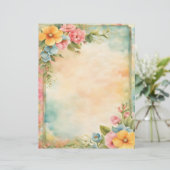 Shabby and Chic Floral Stationery Paper レターヘッド (スタンド正面)