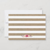 Shabby BurlapエレガントフローラRSVPリプライ 出欠カード (裏面)