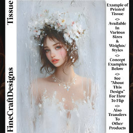 Shabby Chicポートレート、ホワイト開花CX7L Decompage 薄葉紙