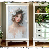 Shabby Chicポートレート、ホワイト開花CX7R Decompage 薄葉紙