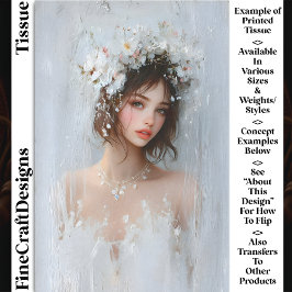 Shabby Chicポートレート、ホワイト開花CX7R Decompage 薄葉紙