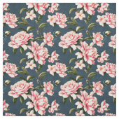 Shabby Chic – 暗い背景のピンクの庭師 ファブリック (見本)