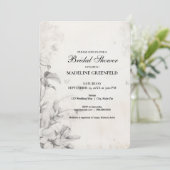 Shabby Chic Black Floral Bridal Shower 招待状 (スタンド正面)