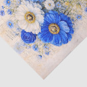 Shabby Chic Blue Ivory Mix Flowers FD7L Decoupage 薄葉紙 (詳細)