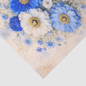 Shabby Chic Blue Ivory Mix Flowers FD7R Decoupage 薄葉紙 (詳細)