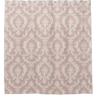 Shabby Chic Blush Angelic Damask Shower Curtain    シャワーカーテン