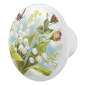 Shabby Chic Butterfly, Roses & Lily of the Valley セラミックノブ (右)