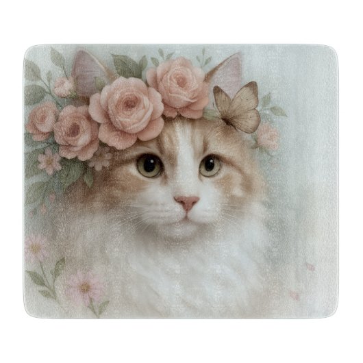 Shabby Chic Cat Cutting Board カッティングボード (正面)