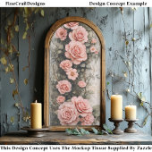 Shabby Chic Climbing Pink Roses FD8L Decoupage 薄葉紙
