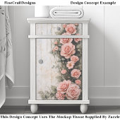 Shabby Chic Climbing Pink Roses FD8R Decoupage 薄葉紙
