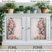 Shabby Chic Climbing Pink Roses FD8R Decoupage 薄葉紙