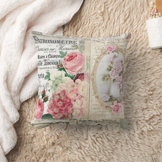 Shabby chic collage,country victorian,decoupage, b クッション (ブランケット)