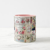 Shabby chic collage,country victorian,decoupage, b ツートーンマグカップ (中央)