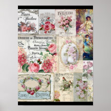 Shabby chic collage,country victorian,decoupage, b