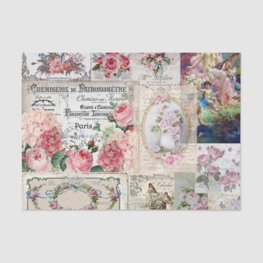 Shabby chic collage,country victorian,decoupage, b 薄葉紙 (正面)