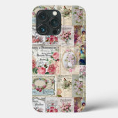 Shabby chic collage,country victorian,decoupage, b Case-Mate iPhoneケース (裏面)