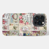 Shabby chic collage,country victorian,decoupage, b iPhoneケース (裏面横)