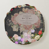 Shabby chic collage, French chic,country rustic,fl ラウンドクッション (裏面)