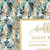 Shabby Chic Dark Green And Gold Wedding Guest Book ゲストブック