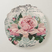 shabby chic, decoupage, victorian, french chic, pa ラウンドクッション (裏面)