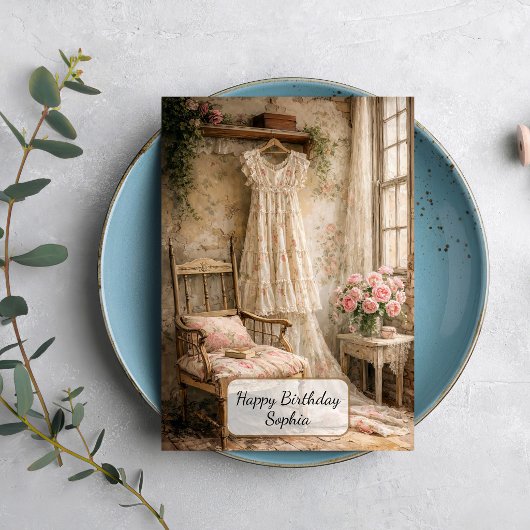 Shabby Chic Floral Dress カード