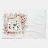 Shabby Chic floral Faith Hope Love キッチンタオル (横)