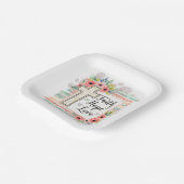 Shabby Chic floral Faith Hope Love ペーパープレート (傾斜あり)