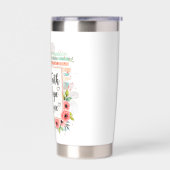 Shabby Chic floral Faith Hope Love 保温保冷タンブラー (左面)