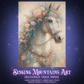 Shabby Chic Floral Horse Craft Decoupage 薄葉紙