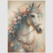 Shabby Chic Floral Horse Craft Decoupage 薄葉紙 (正面)