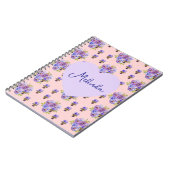 Shabby Chic Floral Polka Dot Pastel Womans Name ノートブック (左側)