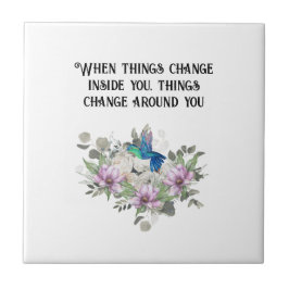 Shabby chic flowers art and selflove quote タイル