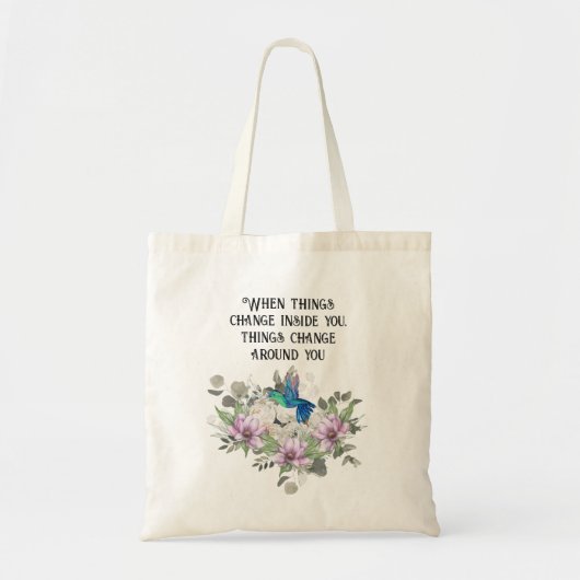 Shabby chic flowers art and selflove quote トートバッグ (正面)