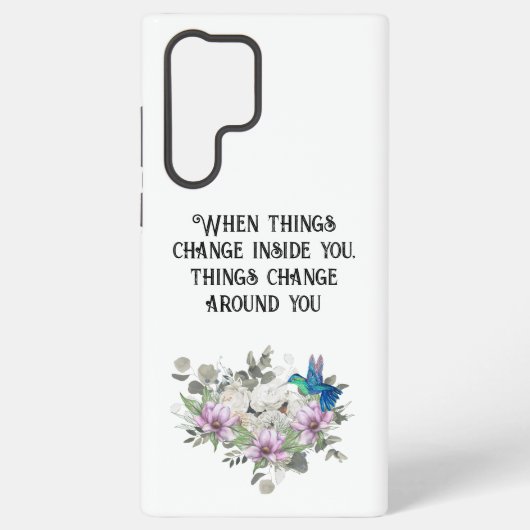 Shabby chic flowers art and selflove quote samsung galaxyケース (裏面)