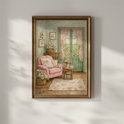 Shabby Chic Garden Reading Corner ポスター