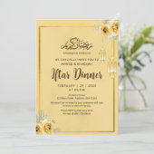 Shabby Chic Golden Rose Iftar Dinner Invitation 招待状 (スタンド正面)