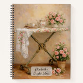 Shabby Chic Ironing Board Roses ノートブック (正面)
