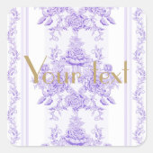 Shabby chic,lavender,toile,pattern,floral,Victoria スクエアシール (正面)