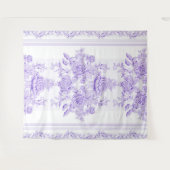 Shabby chic,lavender,toile,pattern,floral,Victoria タペストリー (正面(横))