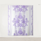 Shabby chic,lavender,toile,pattern,floral,Victoria タペストリー (正面)