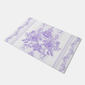 Shabby chic,lavender,toile,pattern,floral,Victoria ドアマット (アングル)