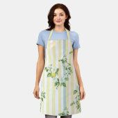 Shabby Chic Lemon Floral Series Design #11 エプロン (着用した状態)