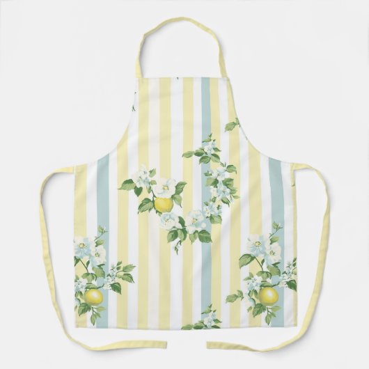 Shabby Chic Lemon Floral Series Design #11 エプロン (正面)