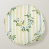 Shabby Chic Lemon Floral Series Design #11 ラウンドクッション (裏面)