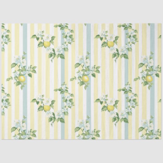 Shabby Chic Lemon Floral Series Design #11 薄葉紙 (正面)