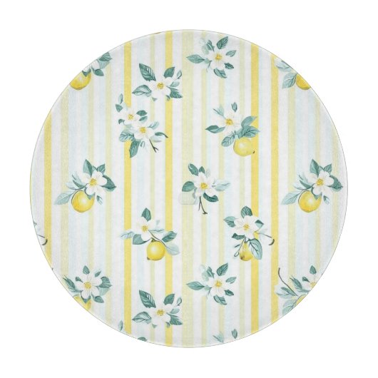 Shabby Chic Lemon Floral Series Design #12 カッティングボード (正面)