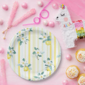 Shabby Chic Lemon Floral Series Design #12 ペーパープレート (パーティー)